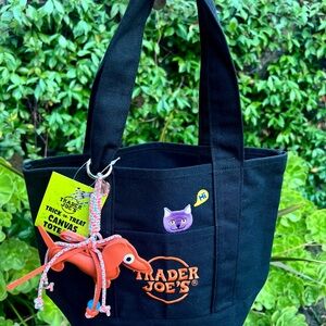 Custom Trader Joe's Black mini Canvas Tote